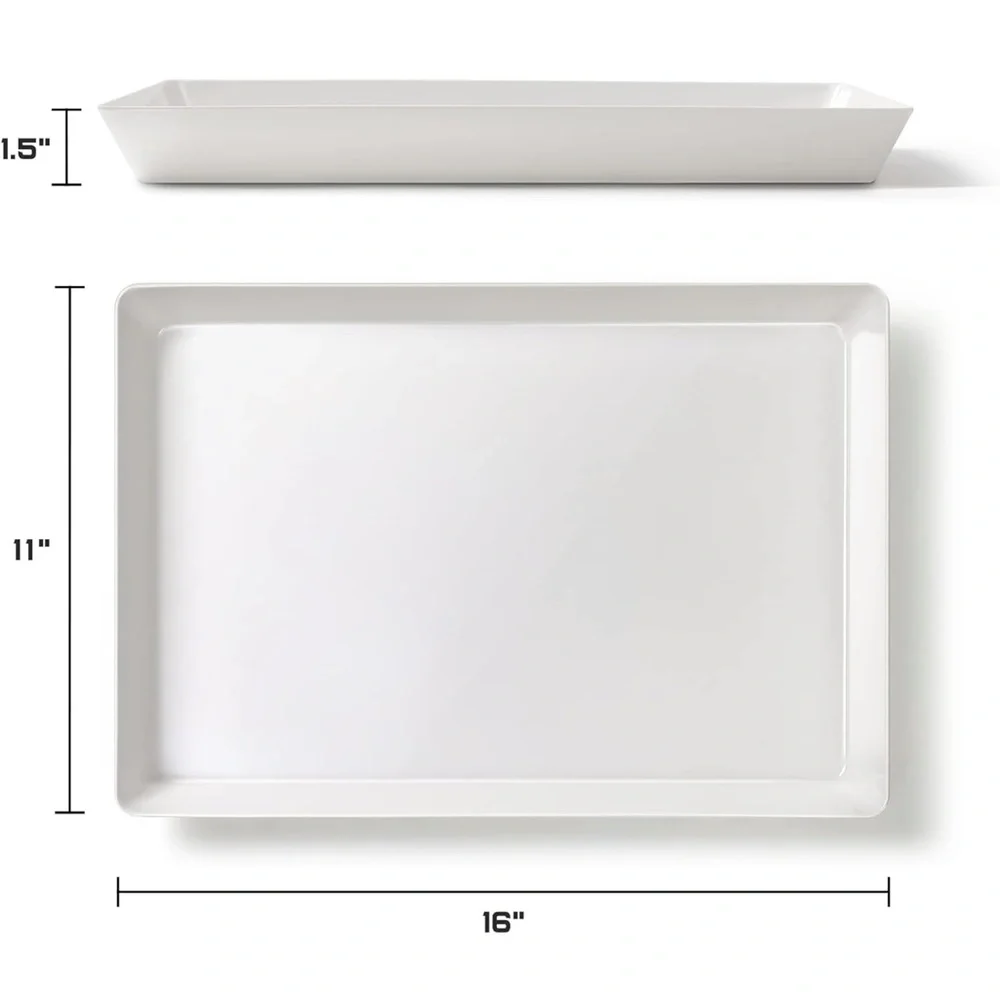 Elegant White Serving Tray Set - 4 Piece